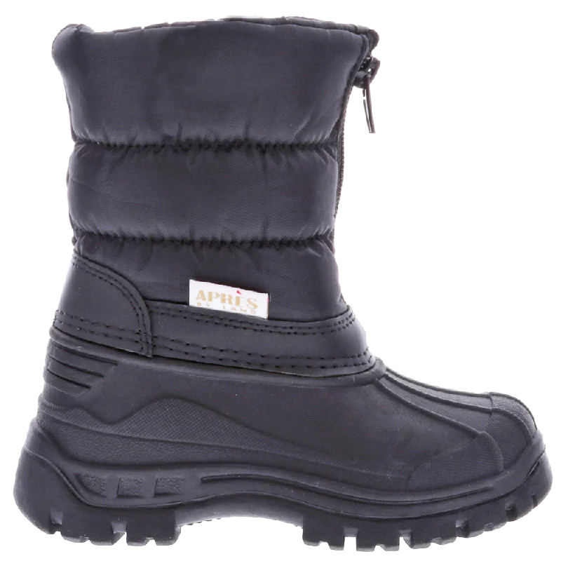 Winter Boots Toddler/Lil' Kids Coco Black Zipper Front Boot, Boys-Girls